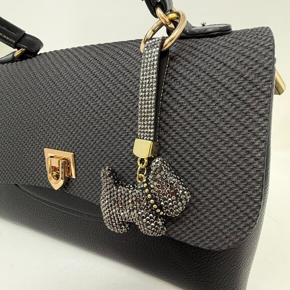 🎁Holiday Special! Blk Diamond Scotty Butterfly Handbag Charm - Picture 1 of 1